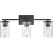 Verlana 3 Light 22 inch Matte Black Bathroom Vanity Light Wall Light